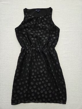 GAP Black Polka Dot Sleeveless Mini Dress